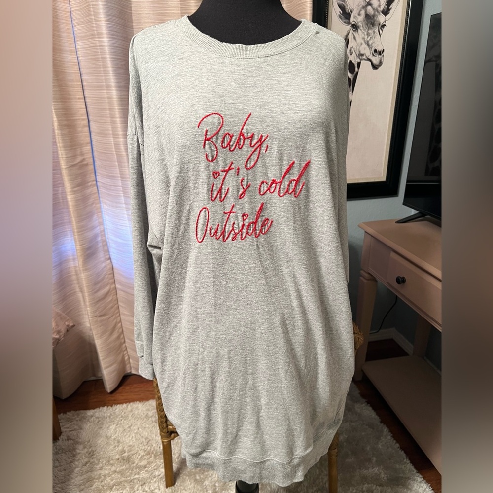 Gap Brand Gray Sweatshirt with Red Embroidery